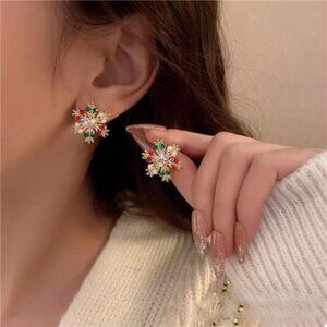 18K Gold-Plated Snowflake Stud Earrings